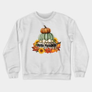 Happy Fall Hello Pumpkin Retro Fall Autumn Vibes Crewneck Sweatshirt